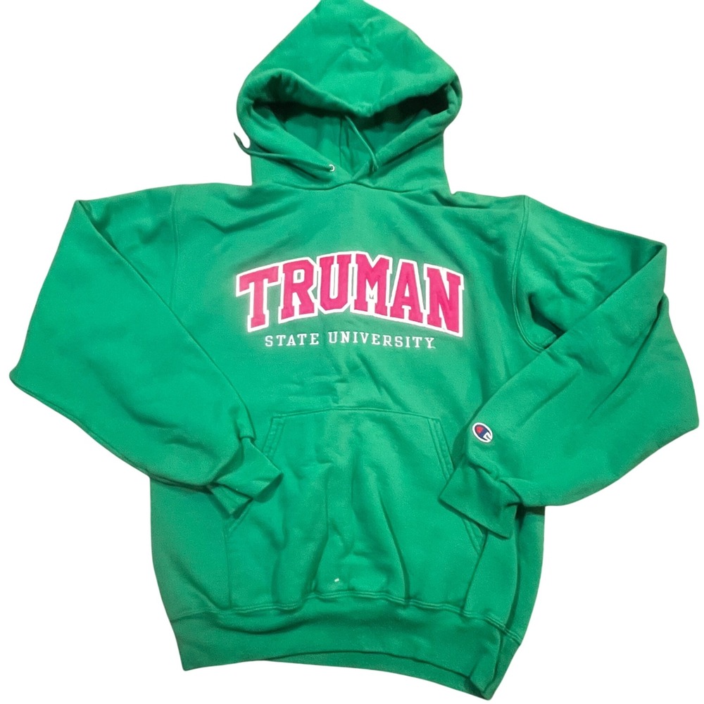 Champion Truman State University Hoodie Green Pink Graphic Sweatshirt Womens S